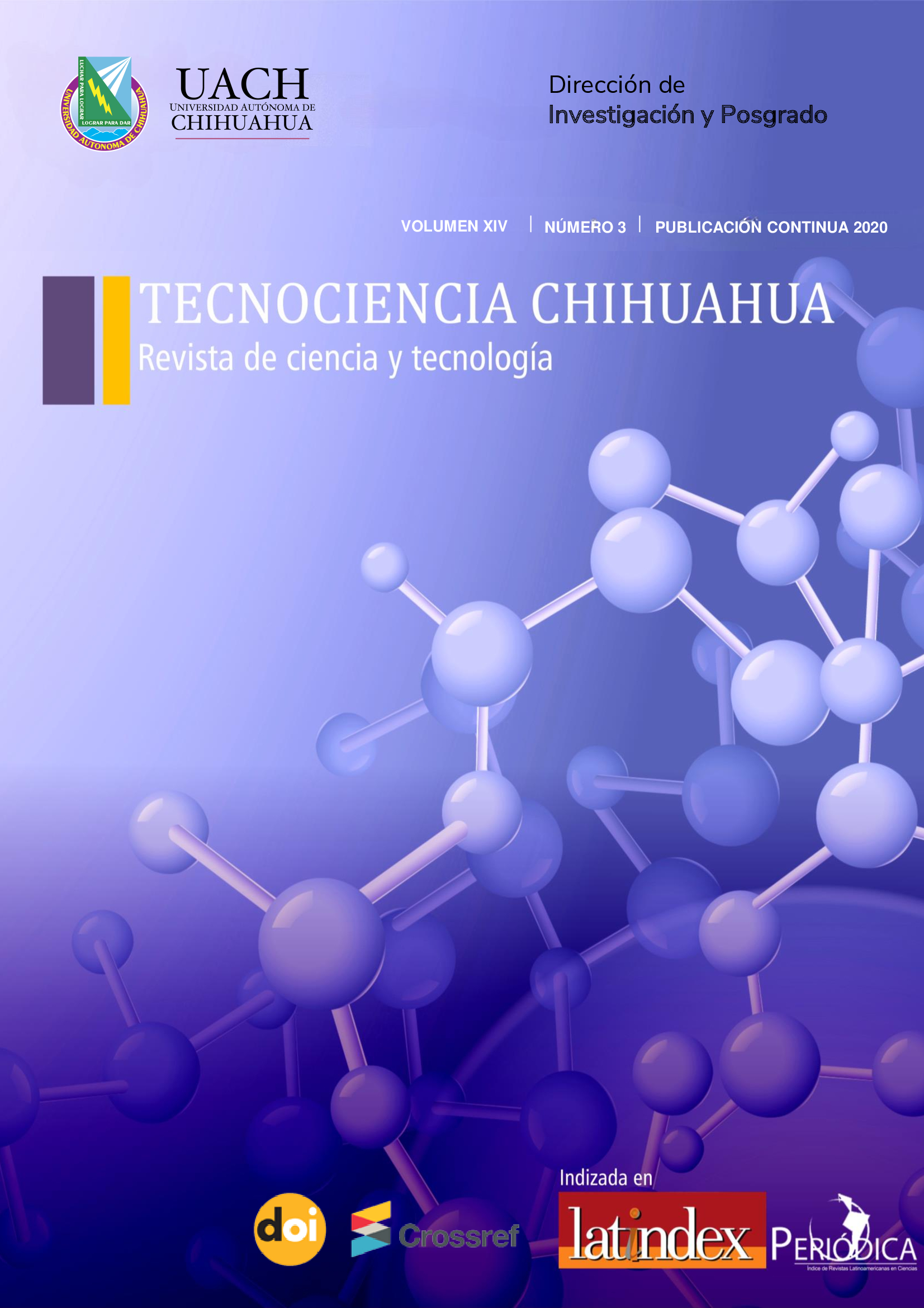 Portada TECNOCIENCIA CHIHUAHUA, No. 3 Publicación continua 2020