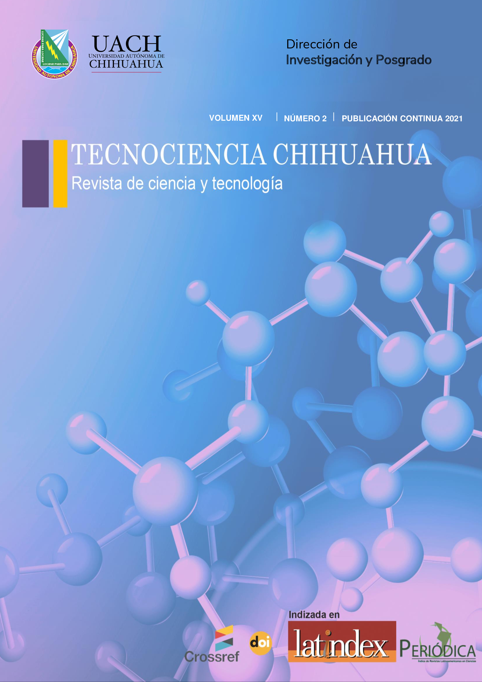 Portada TECNOCIENCIA CHIHUAHUA, No. 2 Publicación continua 2021
